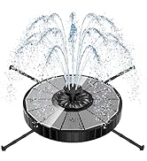 Yzert Solar Fountain, 3-Level Adjustable Water Height, 3.5W Glass Powerful Outdoor Fountain Pump ...