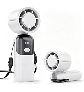 5000mAh Portable Handheld Fan, USB-C Rechargeable Mini Fan with 1-100 Stepless Speeds,Up to 12H R...
