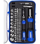 Precision Socket Screwdriver Bit Set: 79 pcs Screwdriver Bits &amp; Socket Set with Case - Nut Driver...