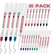 LYXMYGS 20 PCS Long Head Deep Hole Marker Pens,20mm Long Nib Marker, Longs Nose Markers, Waterpro...