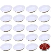 Angoily 20Pcs Dipping Sauce Bowls Round Soy Sauce Dish Set White Plastic Small Serving Bowls Soy ...