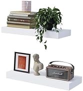 BONTEC Floating Shelves for Wall, Set of 2-16 Inch Sturdy Bathroom Wall Shelves, Easy Install, Mi...