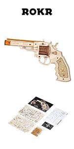 ROKR 3D Wooden Puzzles Model Building Kits Cannon Toys - DIY Wooden Catapult Toys STEM Educational P...