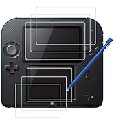 Screen Protector and Stylus Compatible 2DS, AFUNTA 3 Pack (6 Pcs) HD Clear PET Film for Top and B...