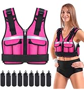 Sportneer Adjustable Weighted Vest Weights: 2-18 lbs/2-40 lbs Washable Weight Vest 16 In 1 Fast A...