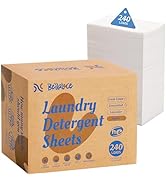 Laundry Detergent Sheets Space-Saving Travel-Deep Cleaning Santal Eco No Plastic Jug 240 Loads