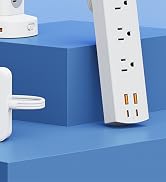 DEPOW Power Strip with 6 AC Outlets and 4 USB-A Ports,Wall Mount 45° Angled Plug Charging Station...