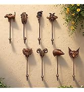 8pcs Animal Head Wall Hooks for Hanging, Decorative Wall Hooks Rack Hangers for Hanging Hats, Jac...