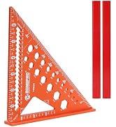 6-in-1 Carpenter Square 7 inch, Aluminum Rafter Square, Multi-Purpose Carpenter Tools : Wrench, S...
