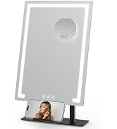 FRANO Vanity Mirror with Lights, 3 Color Lighting Modes, Detachable 10x Magnification, 4000mAh Re...