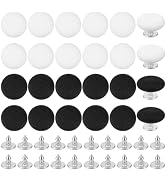 BENECREAT 24 Pcs Cotton Iron Baseball Cap Buttons, 0.55 Inch Flat Round Replacement Buttons White...