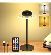 Rainbow chasing Cordless Table Lamp, Portable LED Desk Lamps, 2400mAh Rechargeable & Dimmable wit...