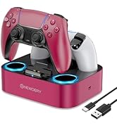 NEWDERY for PS5 Controller Charger Station, Dual Charging Dock for PlayStation 5 DualSense/Edge C...