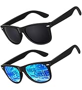 LINVO Polarized Sunglasses for Men Womens Driving Sun glasses Shades 80's Retro Style Design Square