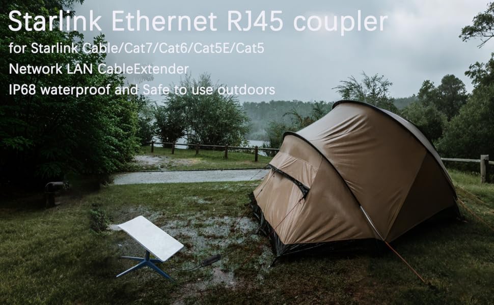 Network Cable Extension Adapter for Starlink, Industrial Outdoor IP68 Network Docking Connector