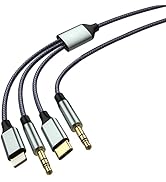Lightning to 3.5mm Audio Cable, USB C to 3.5mm Aux Jack Cable,3.5mm Nylon Aux Cable( 3-in-1 3.5mm...