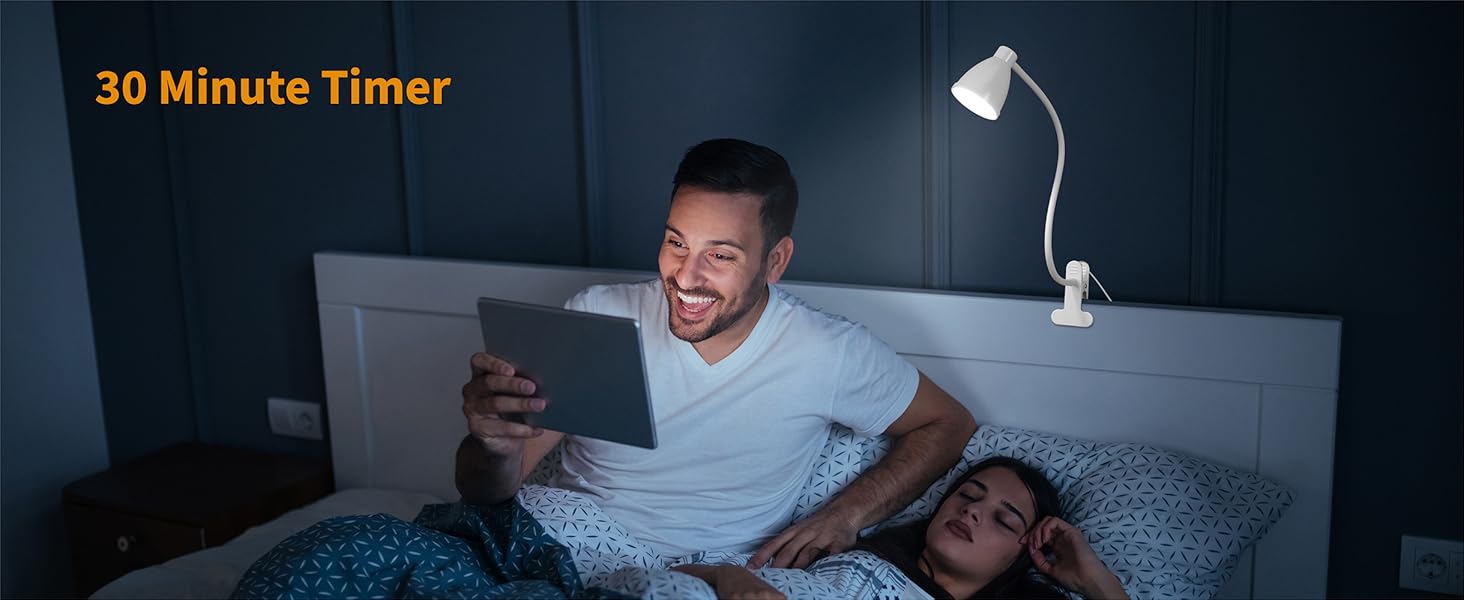 Desk Lamp Reading Light LED Clamp Lamp Flexible Gooseneck Clip on Light for Bed Bedside