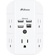 Wall Outlet Extender with USB Ports Outlet Splitter Surge Protector USB Wall Charger with 5 Outle...