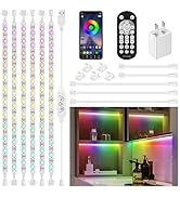 6 Pcs Under Cabinet Lights Kit,Music Sync Color Changing LED Lights with App &amp; RF Remote,Dimmable...