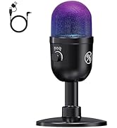 LRUFOB USB Microphone for PC - Computer Gaming Mic with RGB Lighting for PS 4&amp;5,Dual Audio Mixing...
