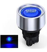 Nilight Start Engine Button 12V DC 50A SPST on Off Momentary Switch Blue Car Start Engine Button ...