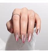 Melodysusie Almond Cat Eye Press On Nails (Ballet Slipper),Medium Nails Press ons, Salon-like Nat...