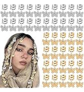 40 Pcs Butterfly Braid Hair Clips Jewelry Cuffs Butterflies Dreadlock Braids Pendants Clip Adjust...