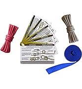 Knot Tying Kit - Outdoor Knots Pocket Guide, Webbing, and Paracord for Practicing Knots