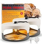 2 Pack Flea Traps for Inside Your Home with 4 Sticky Disc &amp; 6 Bulbs &amp; 2 Electric Wires, Flea Kill...