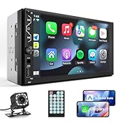 Leadfan Double Din Car Stereo with Apple Carplay and Android Auto,7 Inch Full HD Touchscreen Car ...