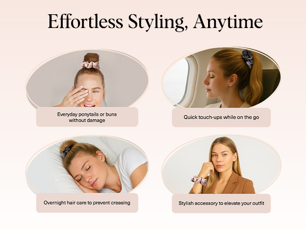 Kitsch Satin Hair Scrunchies for Women, Softer Than Silk Scrunchies for Hair