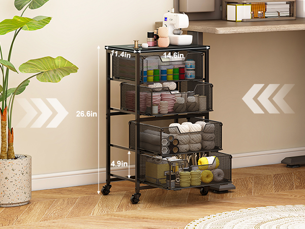 slim storage cart