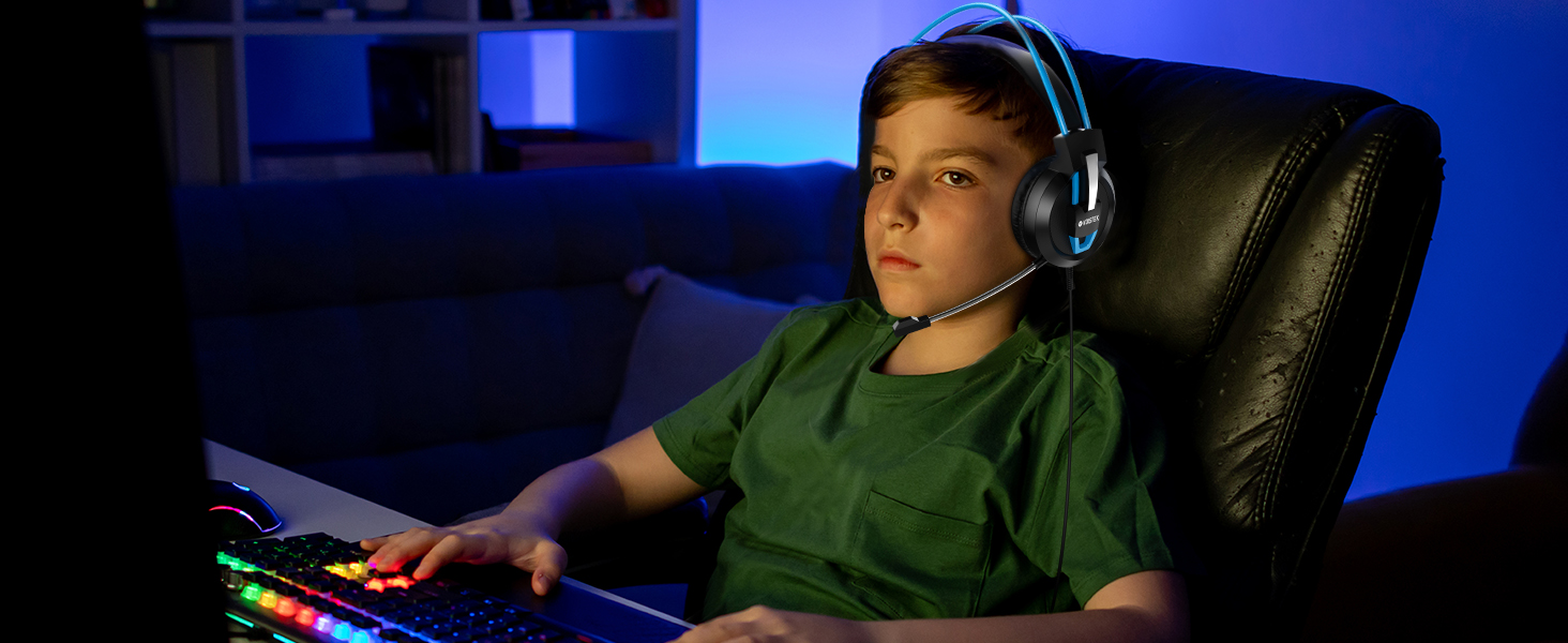 Voistek Gaming Headsets with Microphone, Gaming headphones Surround Sound, Noise Cancellation