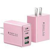 USB C Wall Charger Block, 2-Pack 40W 4-Port Type C Fast Charging Block Dual Port USBC Power Adapt...