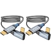 ZeroneTeck 8K/4K USB C to USB C Monitor Cable Right Angle, 40Gbps High Speed USB C Data Transfer ...