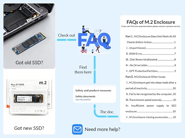 NVME Enclosure, SETMSPACE Tool-Free M.2 Enclosure with 2-in-1 USB C Adapter, External Reader