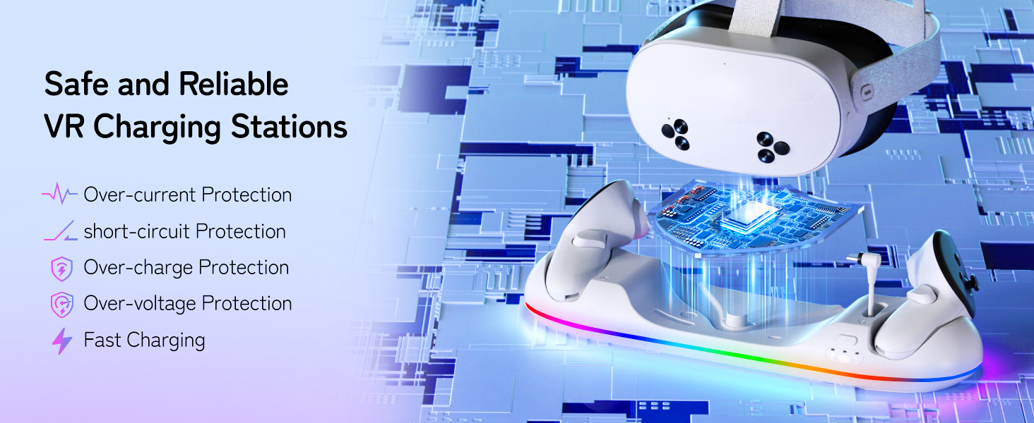 fully charging Oculus Quest 3/3S/2 in adout 2 hours and controllers in adout 3.5 hours