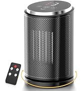 QQT 1500W Ceramic Space Heater with Thermostat, Remote Control,12H Timer,70° Oscillation - Portab...
