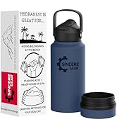 Sincere Gear Stainless Steel Water Bottle with Straw &amp; Snack Container - HydraNest Leakproof and ...