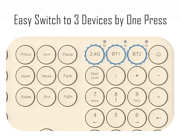 Quiet Bluetooth Keyboard - Multi-Device Aesthetic Wireless Keyboard