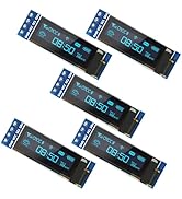 iPistBit 5 Pcs 0.91 Inch I2C OLED Display Module, 128x32 Pixel SSD1306 Luminous OLED Screen Board...