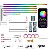 KENANEK Ambient Lighting Car Interior Kit 22-in-1, 175” Colorful Acrylic Car LED Strip Lights wit...