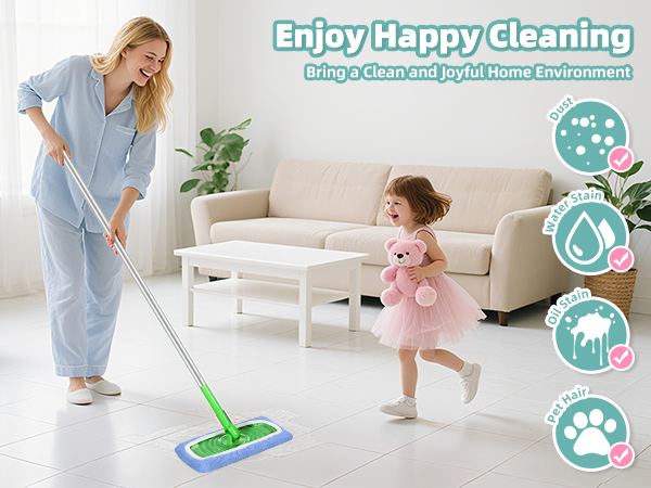 Reusable Microfiber Mop Pads Compatible with Swiffer Sweeper Mop, Replacement Wet pads