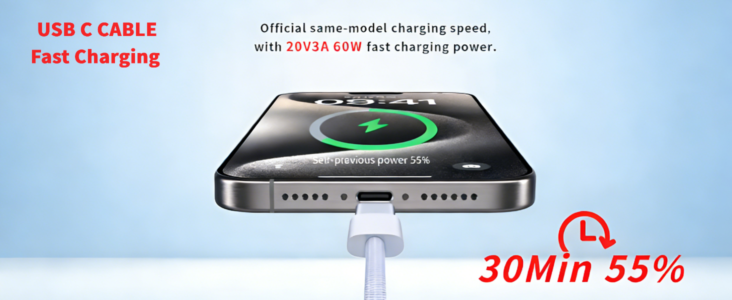 Hprosper USB C to USB C Cable 2-Pack