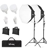 Skytex Softbox Lighting Kit 2Pack, 28in Octa Soft Box | 135W 5500K E27 Bulb Continuous Photograph...
