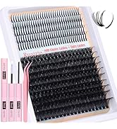 Ruairie Fluffy Lash Clusters Kit 10-20MM Lash Spikies Individual Lashes Extension Kit 360pcs 80D ...