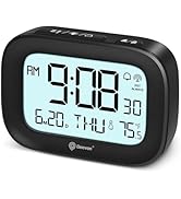 Geevon Digital Alarm Atomic Clock for Bedroom Heavy Sleepers, Mini Cute Desk Table Clock with 10s...
