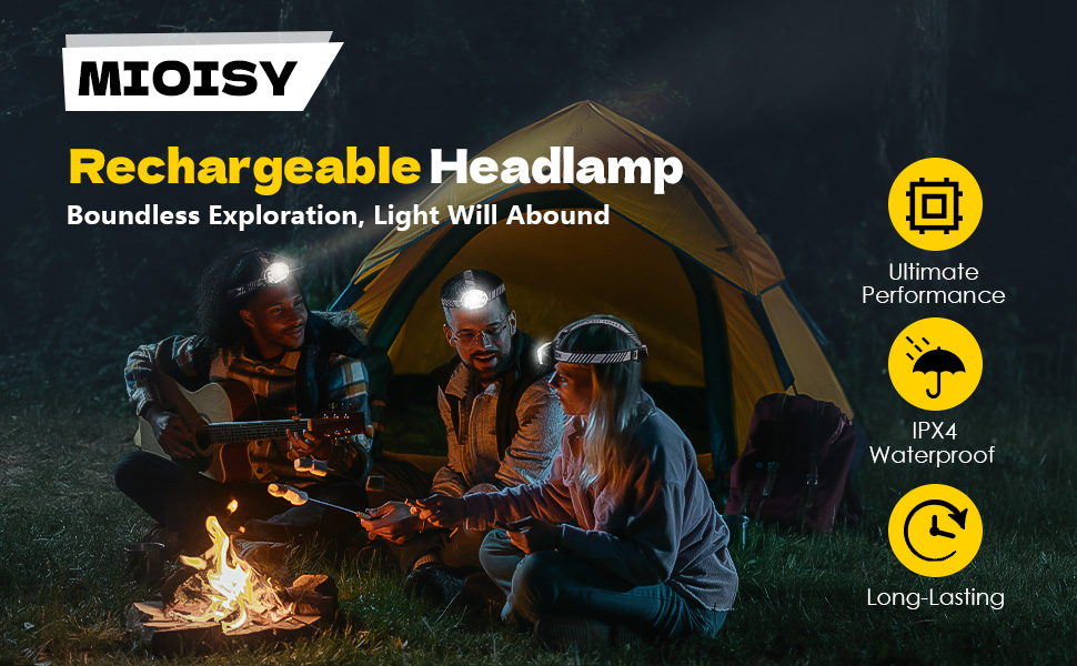 MIOISY headlamp rechargeable