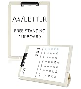 GAUENEEN Free Standing Clipboard and Desktop Stand with Adjustable Buckles Easel Back - Foldable ...