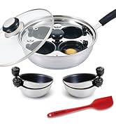 Eggssentials Egg Poacher Pan Nonstick Poached Egg Maker, Stainless Steel Egg Poaching Pan, Poache...
